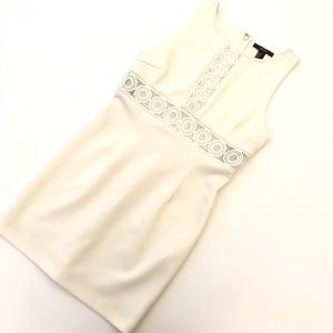 Forever 21 White Lace Sleeveless Sheath Dress Sz M